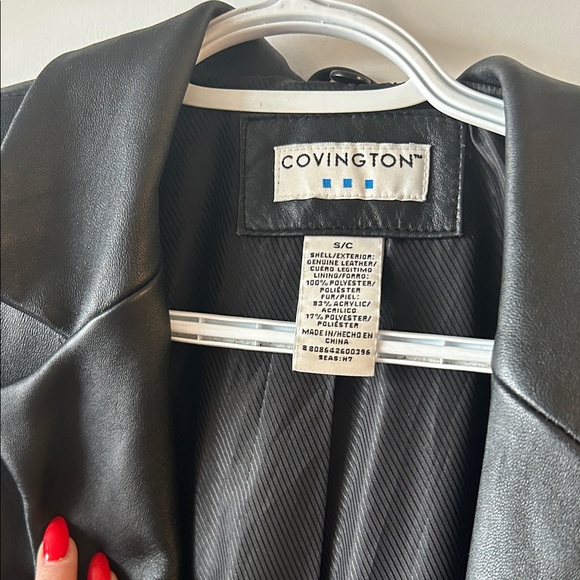 Covington Genuine Leather Black Long Blazer Coat – Size S - Picture 2 of 12